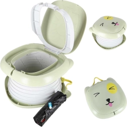 Green folding travel potty for children