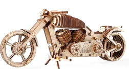 Medinė 3D dėlionė motociklas UGEARS – mechaninis modelis be klijavimo