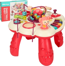 Interaktyvus edukacinis staliukas su pianinu ir būgnais, rožinis Bibi-inn