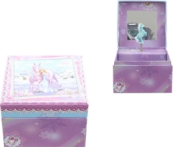 Muzikinė papuošalų dėžutė su princese ir arkliu
