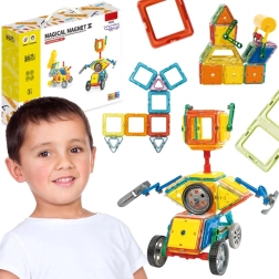 Woopie magnetic 3D building set vehicles, STEAM, 80 pieces