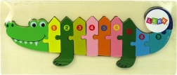 Medinės dėlionės krokodilas – skaičiai 1–10