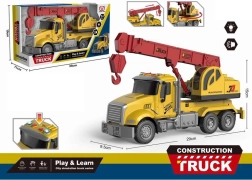 Vaikiškas sunkvežimis-kranas su frikcine pavara, šviesos ir garso efektais