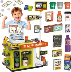 Woopie children's self-checkout mini market with café corner - 1 piece