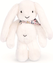 Minkštas pliušinis zuikutis Doudou su skarele, baltas 35 cm