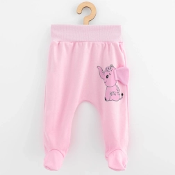 New Baby Happy Elephant baby cotton footed pants pink