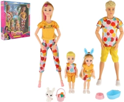 Lėlė ir lėliukas su vaikais bei priedais 30 cm – šeimos rinkinys