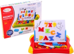 Magnetic board with letters and numbers with storage case