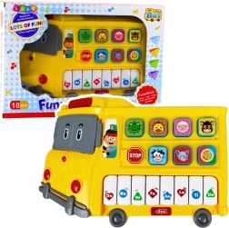 Edukacinis vaikiškas elektrinis pianinas autobusas – geltonas