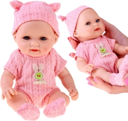 Mielas kūdikio lėliukas 26 cm su megztais šliaužtinukais ir kepuryte