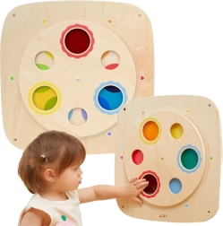 Medinė sieninė jutiminė spalvų maišymo lenta VIGA