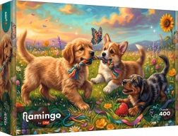 Trefl puzzle Flamingo: Playful Puppies 400 pieces