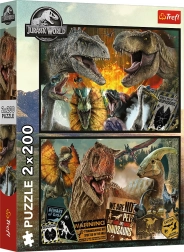 Dėlionė 2×200 detalių – priešistorinis pasaulis JURASSIC WORLD
