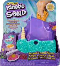 Kinetic Sand jūrų undinėlė – žėrintis rinkinys su kristaliniu dėklu, 480 g