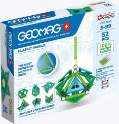 GEOMAG Classic Panels Recycled Magnetic Building Set, 52 Pieces