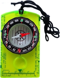 Acra small compass with magnifying glass neon yellow-green - 1 piece