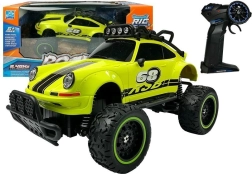 Žalias amfibinis RC automobilis, kurio greitis 6,5 km/h