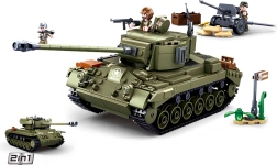 Sluban Army vidutinis tankas 2in1 ir priešlėktuvinis pabūklas – konstruktorius
