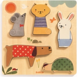 Djeco Wooden Peg Puzzle Pets