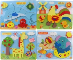 Medinės dėlionės su gyvūnais patiems mažiausiems