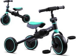 Tiny Bike 3 viename vaikiškas paspirtukas-dviratukas, triratukas ir balansinis dviratukas – Turquoise