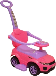 Vaikiška 3 viename stumdukas-paspirtukas su stūmimo rankena Baby Mix, rožinis