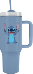 Kelioninis puodelis su šiaudeliu Lilo ir Stitch mėlynas 1200 ml