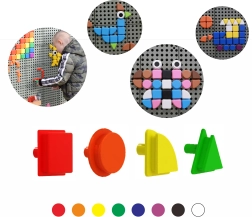 Masterkidz geometriniai kaištukai STEM lentoms, 8 spalvos, 256 vnt.