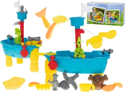 Piratinis laivo žaidimų stalas su smėlio dėže