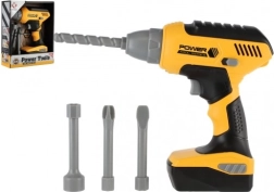 Vaikiškas akumuliatorinis gręžtuvas su garsu ir keičiamais antgaliais