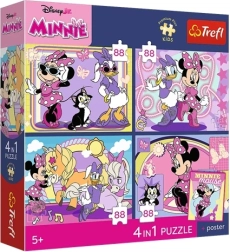 Trefl Disney Minnie Mouse puzzle 4 in 1 (4×88 pieces) Magical Moments + collectible poster