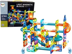 Šviečiantis magnetinis rutuliukų takelis – 110 dalių