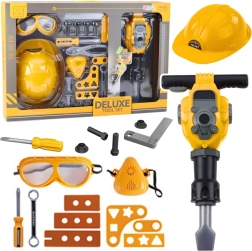 Vaikiškas žaidimų rinkinys su įrankiais ir pneumatiniu kūju