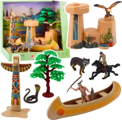 Indėnų rinkinys su kajaku ir totemu