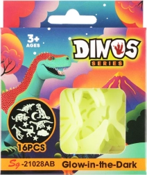 Šviečiantys lipnūs dinozaurai – rinkinys 16 vnt.