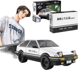 Konstruktorius CaDA Toyota AE86 Trueno Initial D – baltas miesto automobilis, 72 detalės
