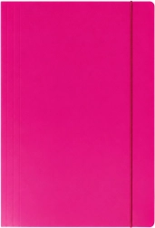 Laminated cardboard folder with elastic closure A4+ – Pink