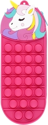 Silicone pencil case with unicorn and charm