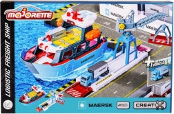 Majorette MAERSK logistikos uostas su siuntų laivu ir transporto priemone