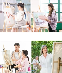 Tapyba pagal skaičius su rėmu 20 × 20 cm – gėlių motyvas