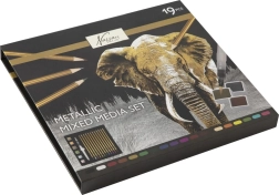 Grafix metallic watercolor set of pencils and paints, 19 pcs