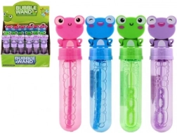 Muilo burbulų pūstukas Varlė 13 cm – 4 spalvos, vaikiškas burbulų pūstukas su mielu dangteliu