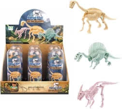 Dinozauro skeletas permatomame vamzdelyje
