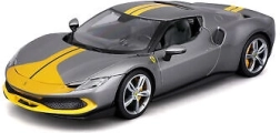 Metalinis Ferrari 296 GTB Assetto Fiorano modelis 1:18, pilkas