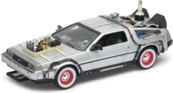 Metalinis automobilio DeLorean modelis iš filmo „Atgal į ateitį III“ masteliu 1:24