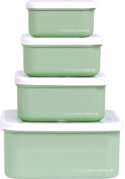 Keturių užkandinių dėžučių rinkinys A Little Lovely Company – Zelená