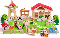 Didelė medinė ferma Bigjigs Toys