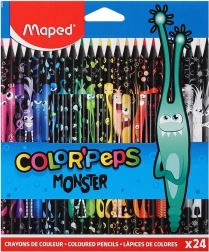 Trikampiai spalvoti pieštukai MAPED Color'Peps Monster, 24 vnt.