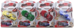 Metal sports toy car with pull-back drive and opening doors