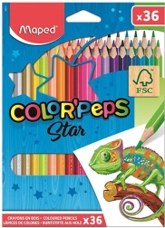 Spalvotos pieštukinės kreidelės MAPED Color'Peps, 36 vnt.